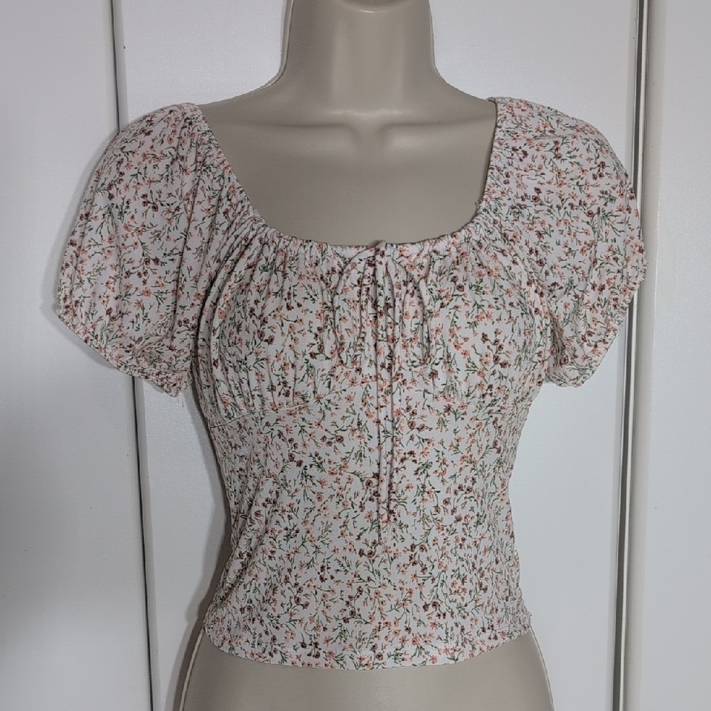 Ambiance Floral Print Blouse with Puff Sleeves